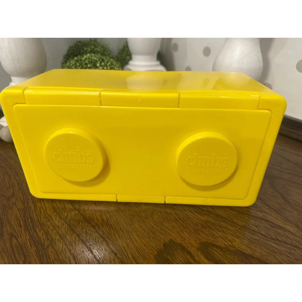 Vintage Chubs Stackables Baby Wipes Container Yellow Building Block Storage Box